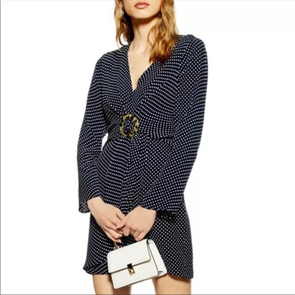 Topshop Dresses & Skirts - Topshop polka dot long sleeve dress
